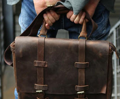 Vintage Leather Mens Briefcase Messenger Bag Handbag Shoulder Bag for men