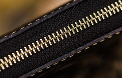 Handmade Leather Acalanatha Mens Tooled Chain Biker Wallet Cool Leather Wallet Long Clutch Wallets for Men