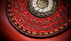 Handmade Leather Mens Tibetan Chain Biker Wallet Cool Leather Wallets Long Clutch Wallets for Men