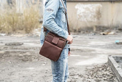 Cool Leather Mens Small Shoulder Bags Messengers Bag for Men