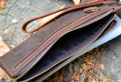 Handmade Genuine Leather Wallet Long Wallet Bifold Biker Wallet Bag For Mens