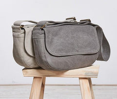 Mens Canvas Gray Cool Messenger Bag Side Bag Shoulder Bag for Men