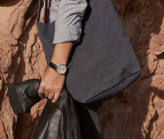 Mens Canvas Gray Cool Bucket Courier bag Messenger Bag Canvas Side Bag for Men