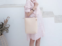Handmade Leather Beige Womens Tote Crossbody Purse Tote Shoulder Bag for Women