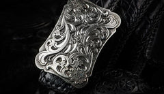 Handmade Leather Black Mens Belts Cool Leather Men Belt for Men