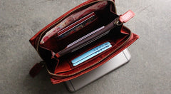 Vintage LEATHER Mens Long Wallet Cool Zipper Long Wallet FOR Men