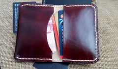 Leather Mens Slim Front Pocket Bifold Small Wallets Card Wallet for Men