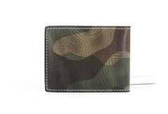 Cool Leather Mens Camouflage License Wallet Front Pocket Wallet Slim Card Wallet for Men