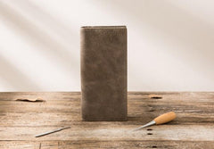 Cool Mens long Wallet Leather Vintage Wallet Long Wallets for Men