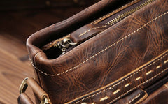 Vintage Leather Cool Small Messenger Bag Shoulder Bag For Men