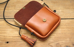 Cute LEATHER WOMEN Mini SHOULDER BAG Tassels Small Crossbody Purses FOR WOMEN