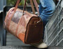 Cool Leather Mens Weekender Bags Travel Bag Duffle Bags Overnight Bag for men