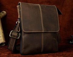 Mens Leather Small COURIER BAG Side Bag Waist Pouch Holster Belt Case Belt Pouch for Men
