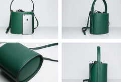 Genuine Leather Cute Bucket Bag Handbag Crossbody Bag Shoulder Bag Women Leather Purse