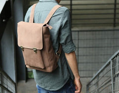 Cool Mens Leather Backpack Travel Backpacks Laptop Backpack for men