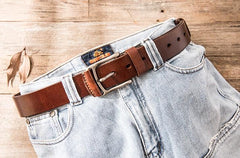 Handmade Cool Leather Mens Belt Leather Belt for Men
