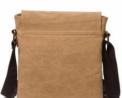 Mens Waxed Canvas Small Side Bag Messenger Bag Canvas Courier Bag for Men