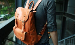 Cool Brown Mens Leather Backpack Cool Travel Backpacks School Backpacks for men