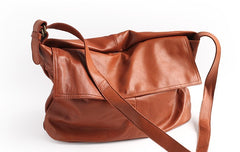 Vintage WOMENs LEATHER Large Messenger Bag Shoulder Bag Purse FOR WOMEN