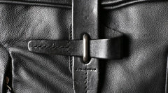 Leather Mens Black Cool Backpack Large Travel Bag School Bag for men