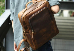 Vintage Leather Mens Backpacks Travel Backpack Laptop Backpack for men