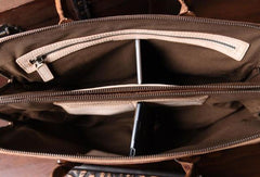 Vintage Cool leather mens Briefcase Business Briefcase laptop Briefcases for Men - EverHandmade