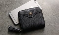 Cute LEATHER Womens Small Wallet Bifold Zipper Small Wallet FOR Women