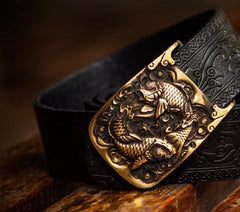 Handmade Black Leather Cool Mens Belts Leather Men Belts for Men