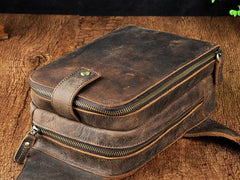 Cool Leather Mens  Sling One Shoulder Bag Sling Bag Sling Backpacks Chest Bag for men