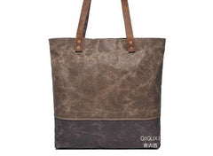 Mens Waxed Canvas Tote Bag Canvas Shopper Bags Canvas Shoulder Bags for Men