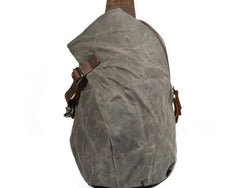 Cool Waxed Canvas Mens Sling Bag Chest Bag One Shoulder Packs for men
