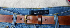 Handmade Leather Brown Mens Belt Leather Belt for Men