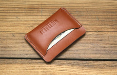 Cute LEATHER Womens Brown Small Wallet Leather Card Wallet FOR Women