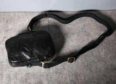 Handmade Genuine Leather Mens Cool Messenger Bag Sling Bag Chest Bag Bike Bag Cycling Bag for men