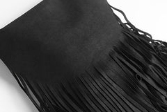 Handmade WOMENs LEATHER Tassels Shoulder Bag Vintage Crossbody Purse With tassels