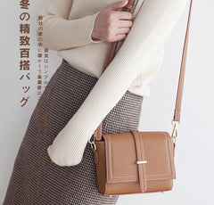 Minimalist Leather Womens Stylish Small Shoulder Bag Crossbody Purse for Women