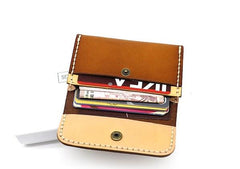 Leather Mens Card Wallet Front Pocket Wallets Small Slim Wallets Change Wallet for Men