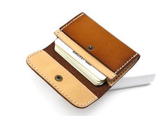 Leather Mens Card Wallet Front Pocket Wallets Small Slim Wallets Change Wallet for Men