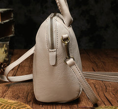 Small Fashion Leather Black Gray Handbag Shoulder Bag Crossbody Purse For Women