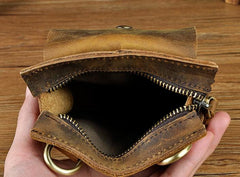 Mens Leather Small Belt Pouch Side Bag Waist Pouch COURIER BAG Holster Belt Case for Men