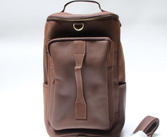 Mens Leather Barrel Backpack Cool Travel Bag Weekender Bag for men
