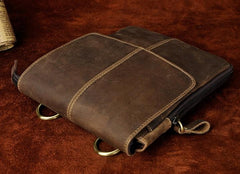 Mens Leather Small COURIER BAG Side Bag Waist Pouch Holster Belt Case Belt Pouch for Men