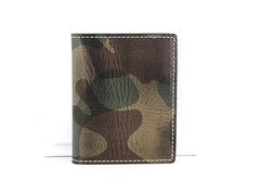 Cool Leather Mens Camouflage License Wallets Front Pocket Wallet Slim Card Wallet for Men