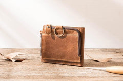 Cool Leather Mens Trifold Slim Front Pocket Wallets billfold Small Wallet for Men