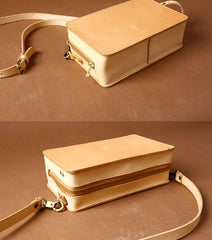 Handmade Small Leather Mens Messenger Bag BOX Shoulder Bag for Men