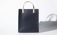 Handmade Leather Black Womens Tote Purse Handbag Tote Shopper Bag for Women