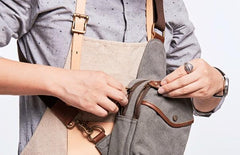 Cool Gray Canvas Mens Sling Bag Chest Bag One Shoulder Packs for men