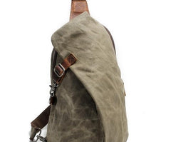 Cool Waxed Canvas Mens One Shoulder Pack Sling Bag Chest Bag for men