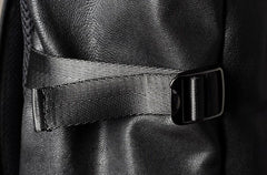 Genuine Leather Mens Cool Backpack Large Black Travel Backpack for men