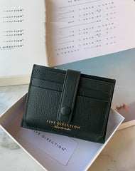 Cute Women Coffee Leather Card Holder Slim Card Wallet Coffee Small Card Holder Credit Card Holder For Women